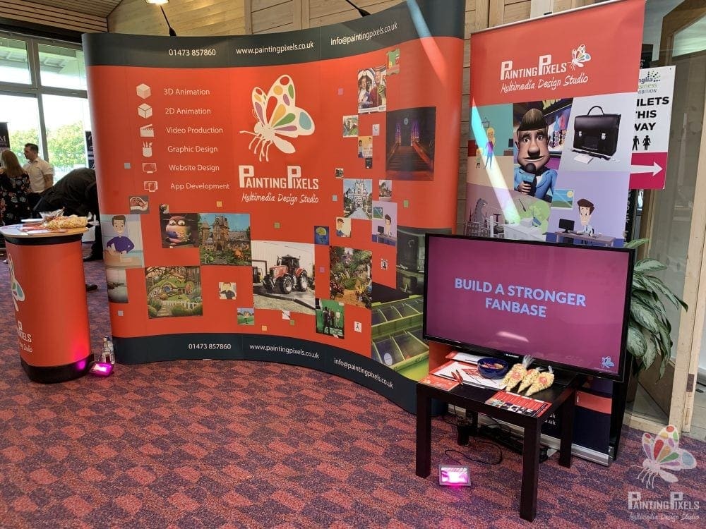 Painting Pixels Stand Design ABE 19 Anglia Business Exhibition Stand Animation Digital Marketing Graphics Ipswich Suffolk -4